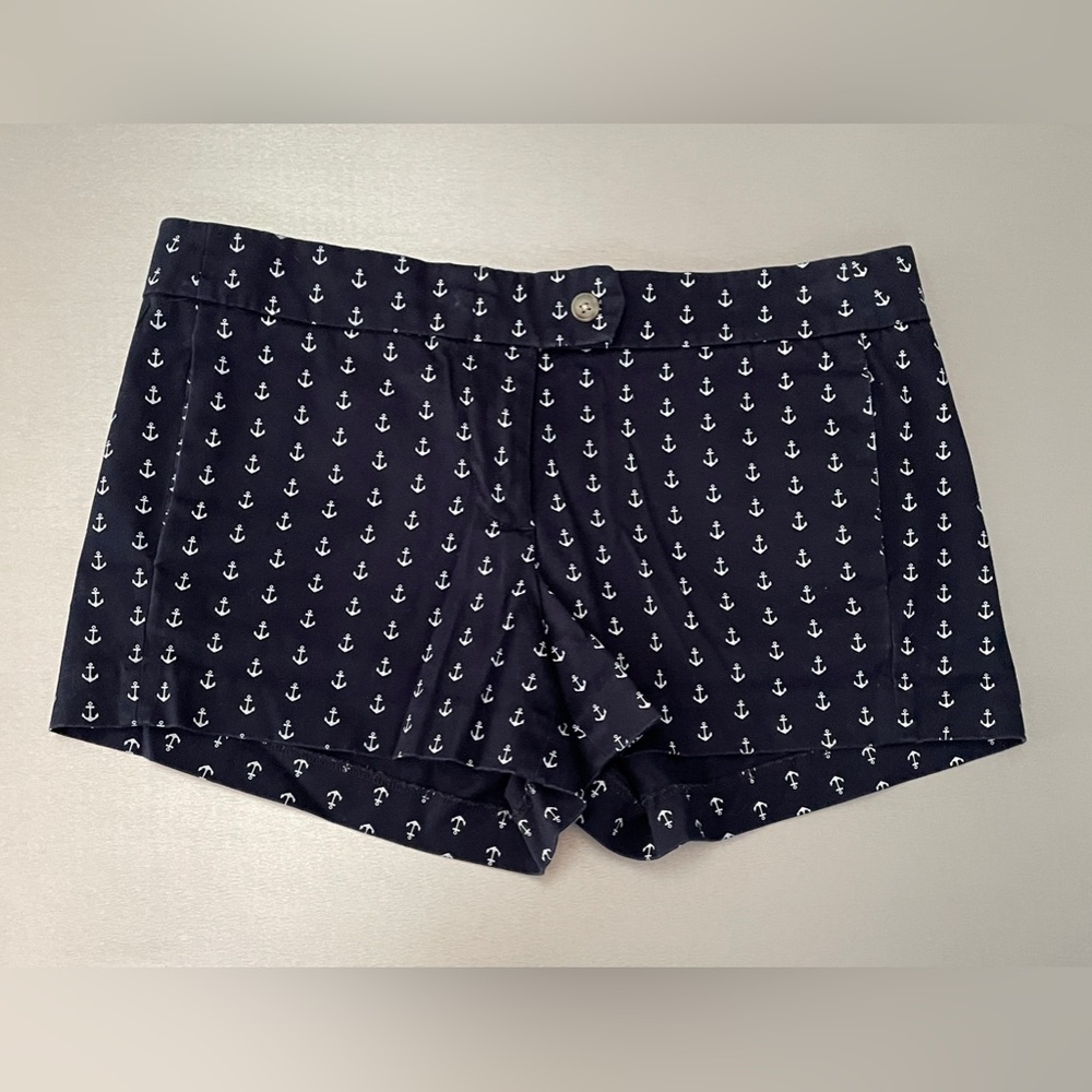 J.Crew Navy & White Anchor Print Shorts 6